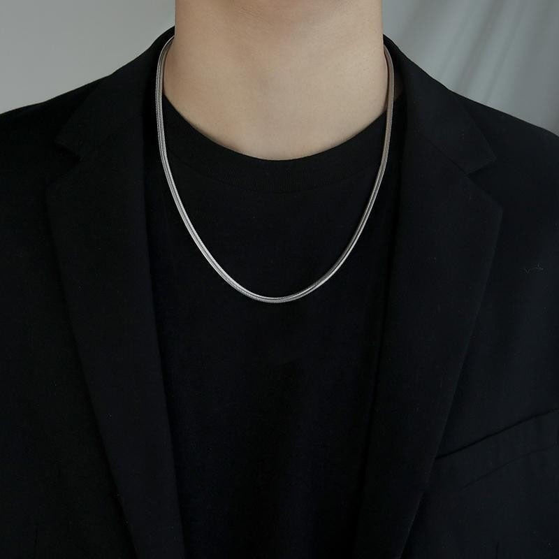 Mens Titanium Steel Necklace That Wont Fade Simple Versatile Jewelry