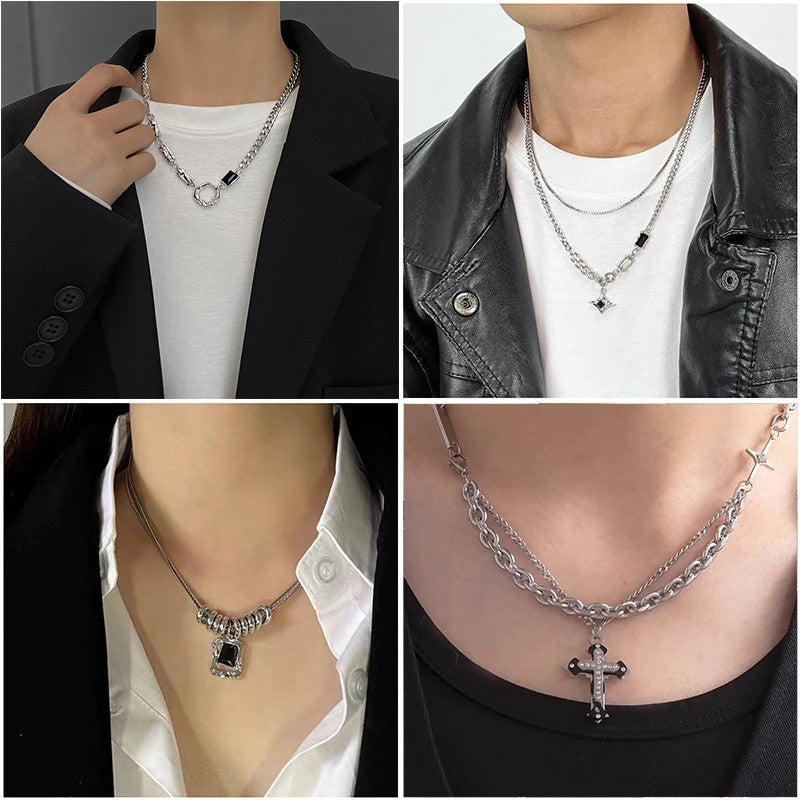Mens Titanium Steel Necklace That Wont Fade Simple Versatile Jewelry